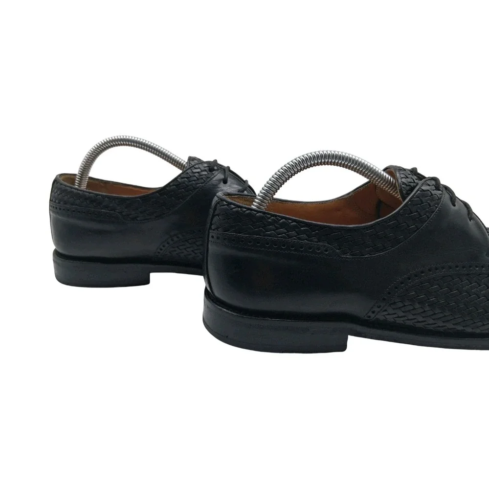 Mezlan Shoes Mens Size 9.5 Black Crocodile Woven Salinas Cap Toe Derby Dress